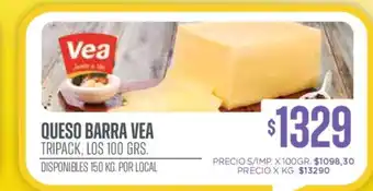 Supermercados Vea QUESO BARRA VEA oferta