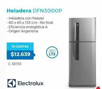 Pardo Hogar Heladera Dfn3000p Electrolux oferta