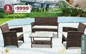 Supermayorista Vital Set De Jardin Acero Ratán 4 Piezas oferta