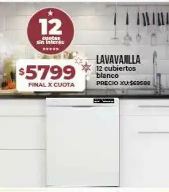 Supermayorista Vital Lavavajilla 12 Cubiertos Blanco oferta