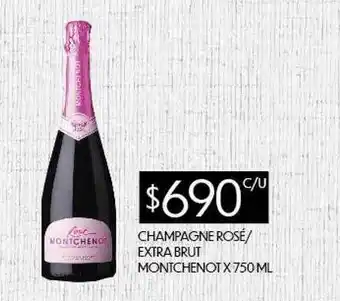 Supermercados Toledo Champagne Rosé Extra Brut Montchenot oferta