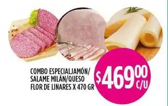 Supermercados Toledo Combo Especial Jamón Salame Milán Queso Flor De Linares oferta