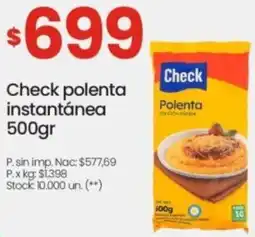 Changomas Check polenta instantánea oferta