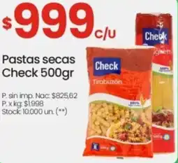 Changomas Check pastas secas oferta