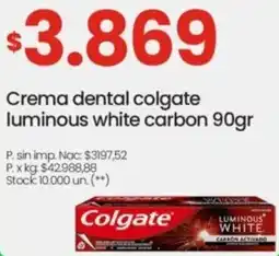 Changomas Crema dental colgate luminous white carbon oferta