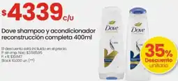 Changomas Dove shampoo y acondicionador oferta