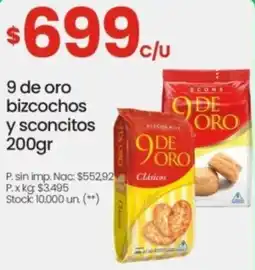 Changomas 9 de oro bizcochos y sconcitos oferta