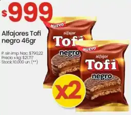 Changomas Tofi alfajores negro oferta