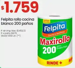 Changomas Felpita rollo cocina blanco oferta