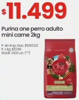 Changomas Purina one perro adulto mini carne oferta
