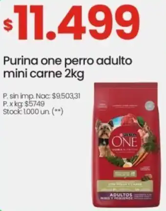 Changomas Purina one perro adulto mini carne oferta