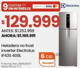 Changomas Electrolux heladera no frost inverter oferta