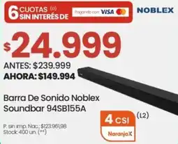 Changomas Noblex barra de sonido soundbar oferta