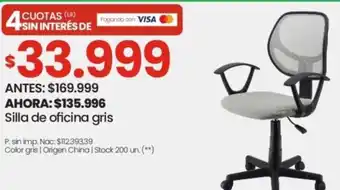 Changomas Silla de oficina gris oferta