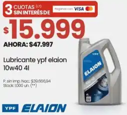 Changomas Lubricante ypf elaion 10W40 oferta