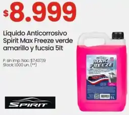 Changomas Líquido anticorrosivo spirit max freeze verde amarillo y fucsia oferta