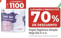 Supermercados DIA Dia papel higiénico simple hoja oferta