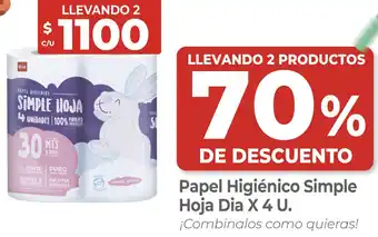 Supermercados DIA Dia papel higiénico simple hoja oferta