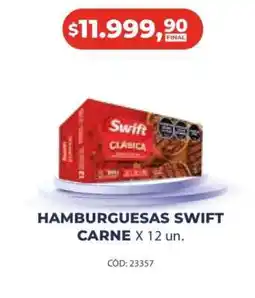 Maxiconsumo HAMBURGUESAS SWIFT CARNE X 12 un oferta