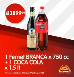 Supermercados Buenos Días Branca fernet oferta