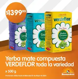 Supermercados Buenos Días Verdeflor yerba mate compuesta toda la variedad oferta