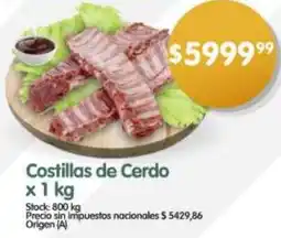 Supermercados Buenos Días Costillas de cerdo oferta