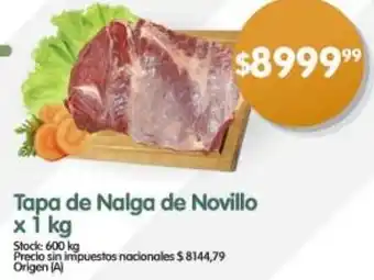Supermercados Buenos Días Tapa de nalga de novillo oferta