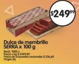 Supermercados Buenos Días Serra dulce de membrillo oferta