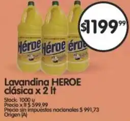 Supermercados Buenos Días Heroe lavandina clásica oferta