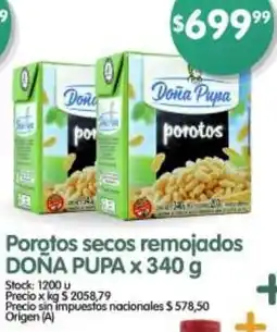 Supermercados Buenos Días Doña pupa porgtos secos remojados oferta