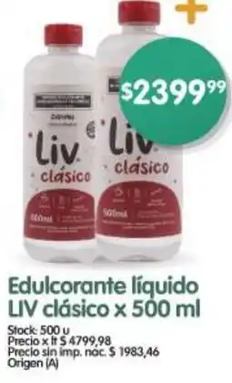 Supermercados Buenos Días Liv edulcorante líquido clásico oferta