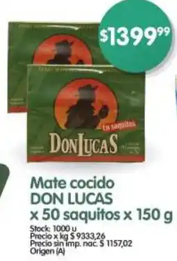 Supermercados Buenos Días Don lucas mate cocido oferta
