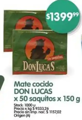 Supermercados Buenos Días Don lucas mate cocido oferta
