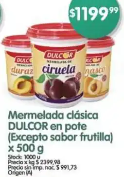 Supermercados Buenos Días Dulcor mermelada clásica en pote oferta