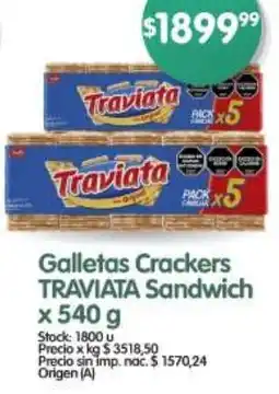 Supermercados Buenos Días Traviata galletas crackers sandwich oferta