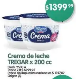 Supermercados Buenos Días Tregar crema de leche oferta