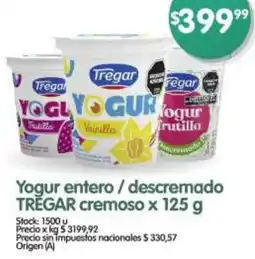 Supermercados Buenos Días Tregar yogur entero/descremado cremoso oferta