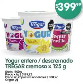 Supermercados Buenos Días Tregar yogur entero/descremado cremoso oferta