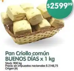 Supermercados Buenos Días Buenos días pan criollo común oferta