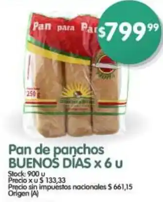 Supermercados Buenos Días Buenos días pan de panchos oferta