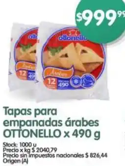 Supermercados Buenos Días Ottonello tapas para empanadas árabes oferta