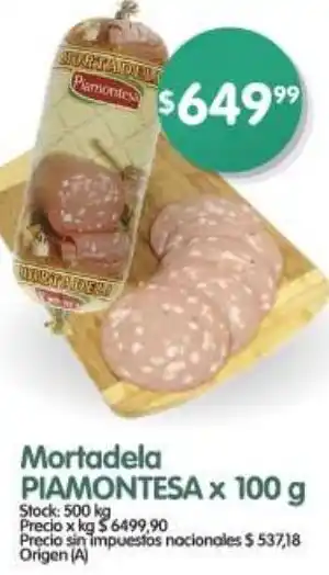 Supermercados Buenos Días Piamontesa mortadela oferta