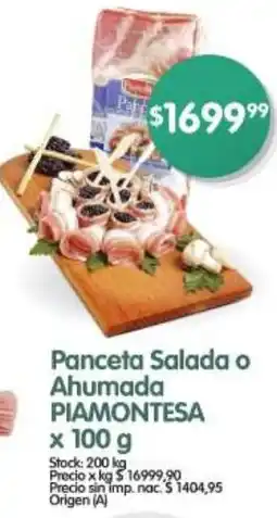 Supermercados Buenos Días Piamontesa panceta salada o ahumada oferta