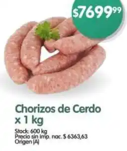 Supermercados Buenos Días Chorizos de cerdo oferta