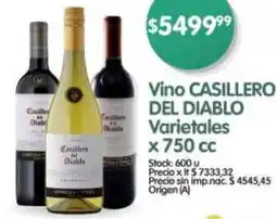 Supermercados Buenos Días Casillero del diablo vino varietales oferta
