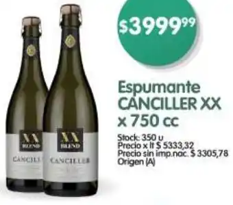 Supermercados Buenos Días Canciller XX espumante oferta