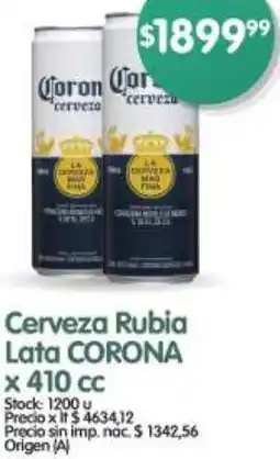 Supermercados Buenos Días Corona cerveza rubia lata oferta