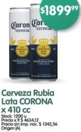 Supermercados Buenos Días Corona cerveza rubia lata oferta