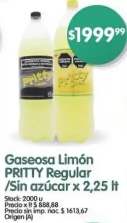 Supermercados Buenos Días Pritty regular gaseosa limón /sin azúcar oferta