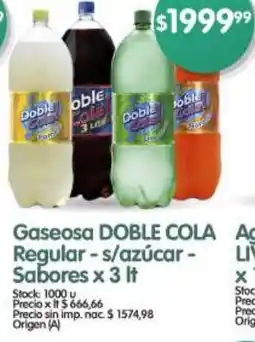 Supermercados Buenos Días Doble cola gaseosa regular-s/azúcar - sabores oferta